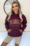 Wine LA Gold Printed Hoodie