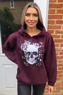 Wine Skull Printed Hoodie