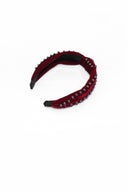 Wine Velvet Studded Knot Headband