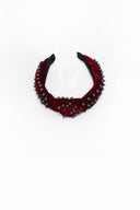 Wine Velvet Studded Knot Headband