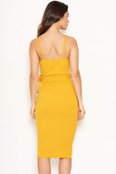 Yellow Button Front Detail Dress