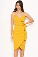 Yellow Button Front Detail Dress