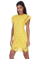 Yellow Crochet Midi Dress