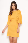 Yellow Frill Front Dress
