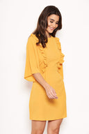 Yellow Frill Front Dress