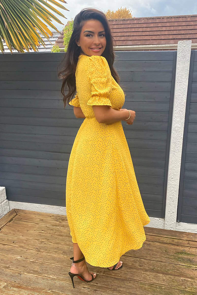 Yellow Polka Dot Tea Dress | New Look