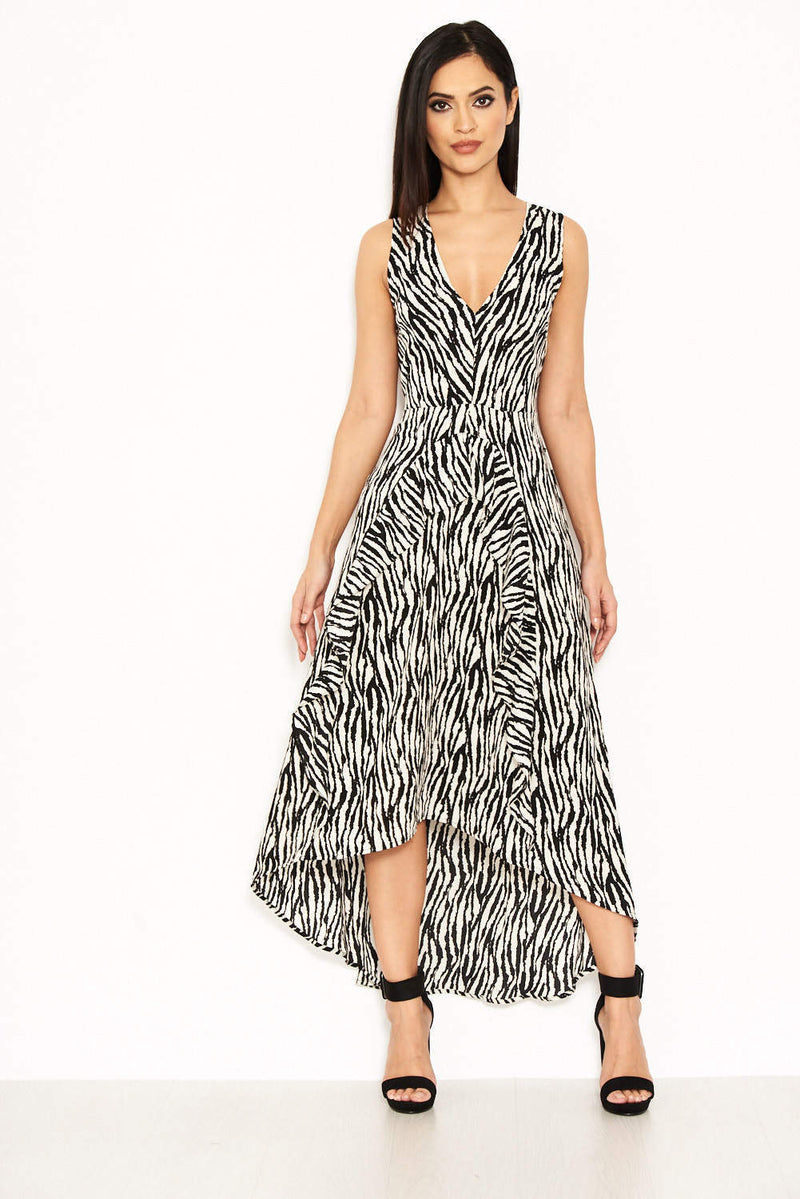 Zebra Animal Print Maxi Dress