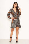 Zebra Multi Print Wrap Dress