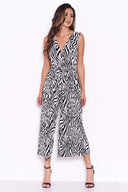 Zebra Pleated Culotte Jumpsuit