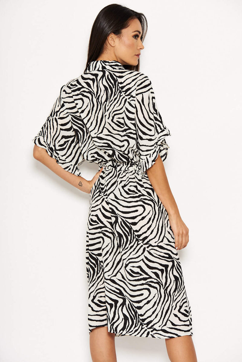 Zebra Print Frill Dress