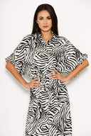 Zebra Print Frill Dress