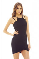 Black Bodycon Dress with Double Strap