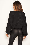 Black Polka Dot Wrap Over Top