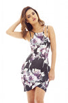 Double Strap Floral Bodycon Dress