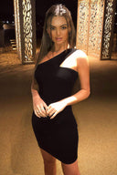 Black One Shoulder Cut Out Bodycon Dress