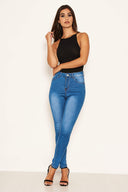 Blue High Waisted Skinny Jean