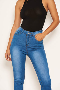 Blue High Waisted Skinny Jean