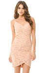 Blush Bodycon Lace Wrap Dress