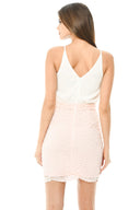 Cream 2 in 1 Crochet Skirt Mini Dress