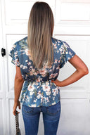 Duck Egg Floral Wrap Over Top