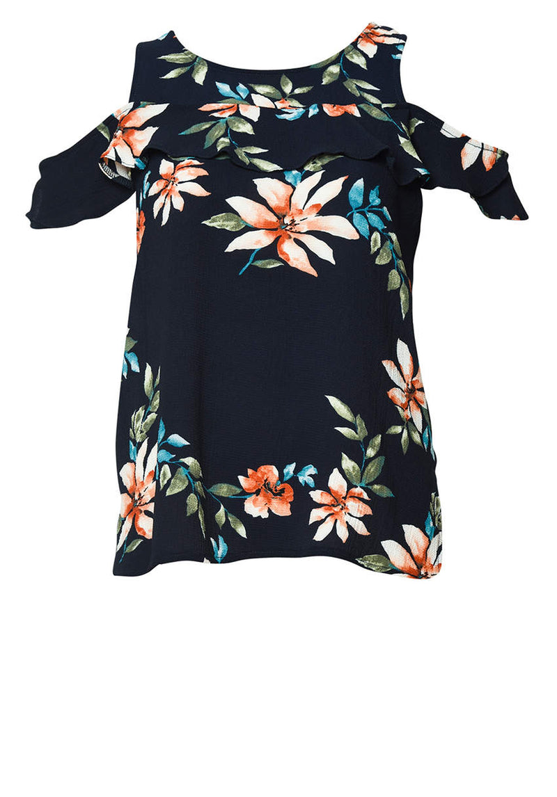 Frill Sleeve Printed Blouse