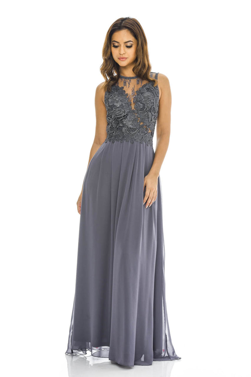 Grey crochet dress online