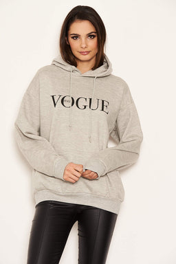 Grey Printed Hoody