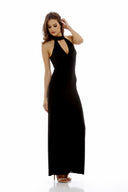 Black High Neck Maxi Dress