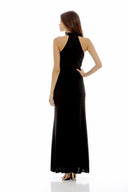 Black High Neck Maxi Dress