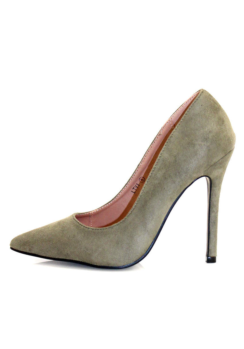 Fashion Two Tone Khaki Street Wear Womens Shoes 2022 8 cm Stiletto Heels  Ankle Strap Pointed