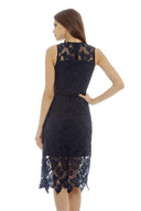 Navy Lace Midi  Dress