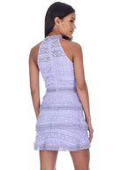 Lilac Lace Layered Mini Dress