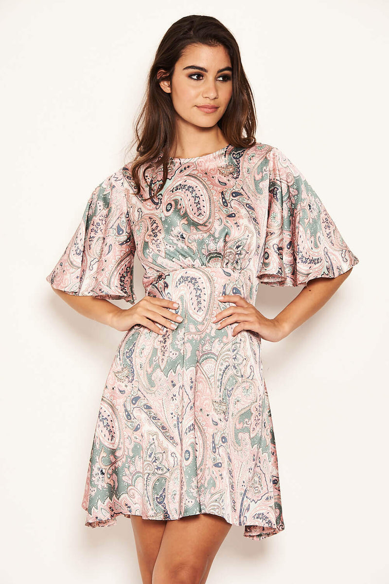 Paisley Printed Skater Dress