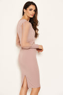 Mushroom Puff Sleeve Midi Dress