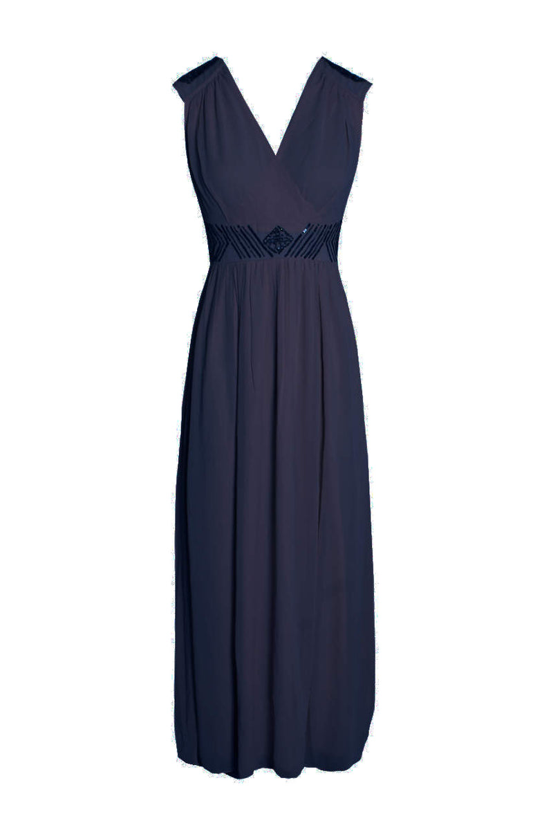 Navy Embellished Maxi Dress