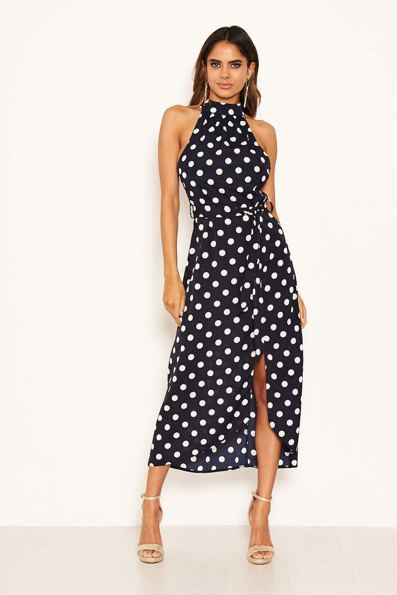 Sleeveless High Neck Polka Dot Dress Princess Polly Kimbelle Halter Maxi Dress Cream Polka Dot Sleeveless High Neck Polka Dot Dress Princess Polly Kimbelle Halter Maxi Dress Cream Polka Dot
