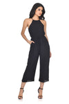 Black High Neck Culotte Jumpsuit