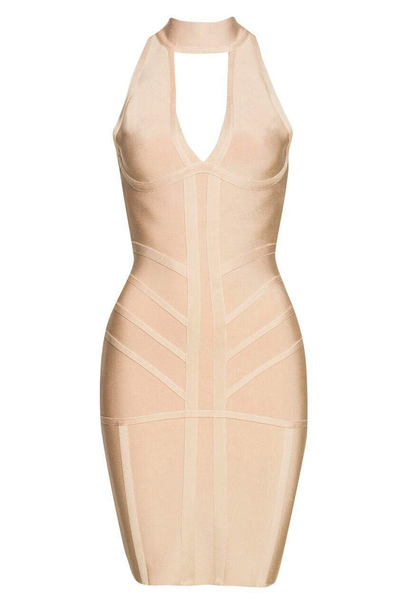 Nude Bandage Halterneck Dress AX Paris Nude Bandage Halterneck Dress AX Paris