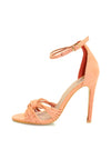 Peach Suede Knot Front Heels