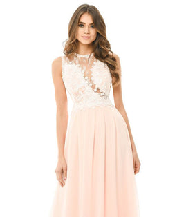 Pink Crochet Top Maxi Dress