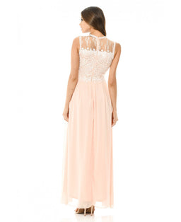 Pink Crochet Top Maxi Dress