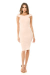 Pink Midi Dress with Cross-Front Detail