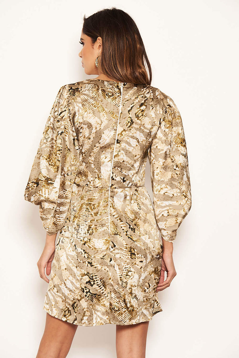 Grey Printed Batwing Shift Dress AX Paris
