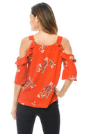 Floral Cold Shoulder Top