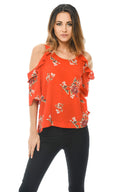 Floral Cold Shoulder Top