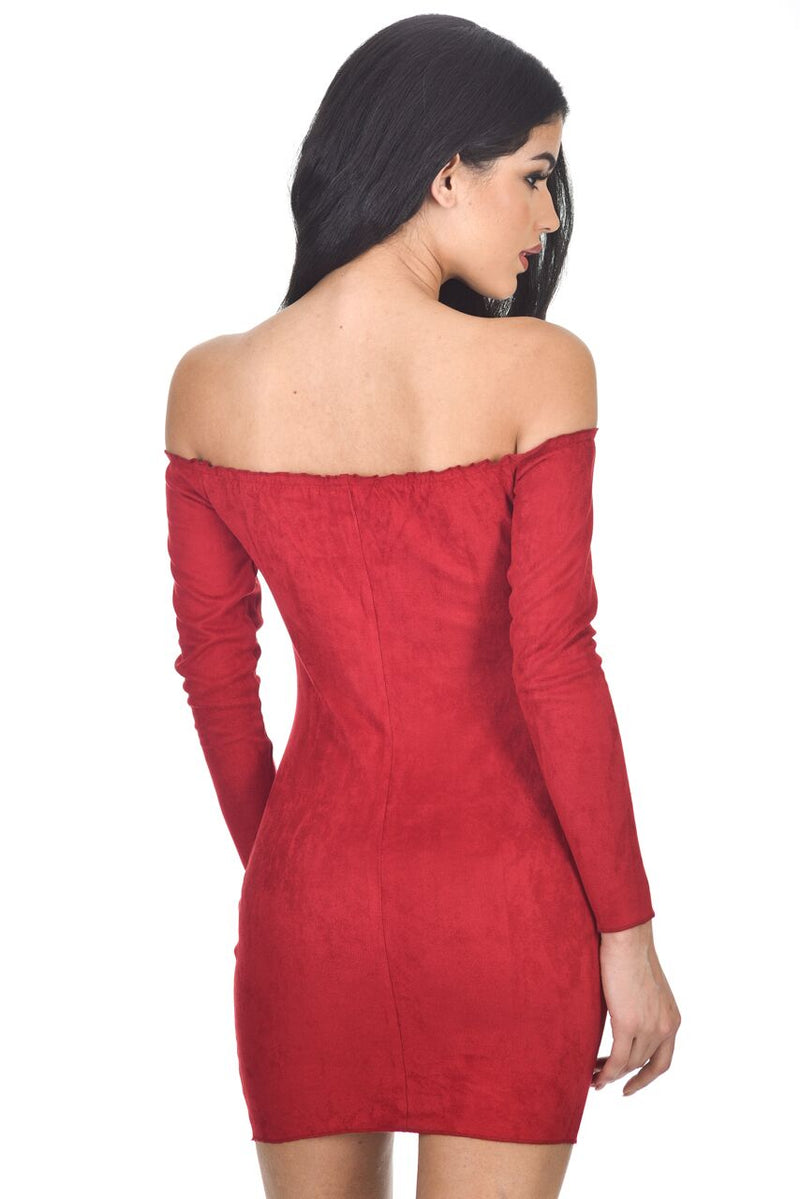 Red suede Bodycon dress AX Paris
