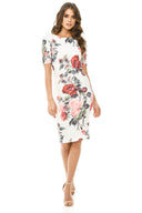 Floral Midi Bodycon Short Sleeve Dress