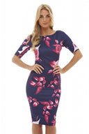 Rose Print Bodycon Dress