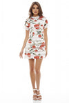 Rose Printed Mini Dress