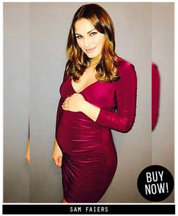 V Front  Slinky Ruched  Dress